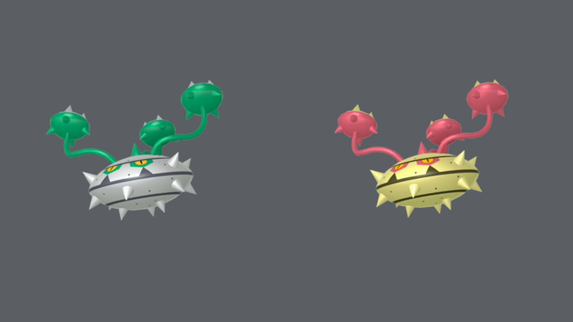 Ferrothorn and its Shiny form in Pokemon GO (Image via TPC)